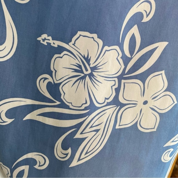 Vintage Rushgard Hawaiian Tropical Dad Button Down Shirt Top Blue Size Medium - Picture 5 of 11